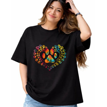Dog Love Shirt, Dog Lover Gift T-Shirt/Hoodie/Sweatshirt HLT00 - Tie Dye Love Dog Paw Print Heart Animal Lover T-Shirt