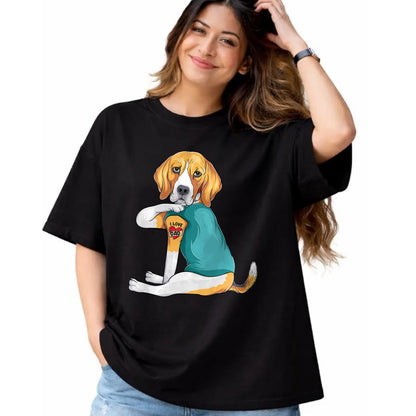 Dog Love Shirt, Dog Lover Gift T-Shirt/Hoodie/Sweatshirt HLT00 - Father_s Day gift funny dog Dad Beagle i love Dad tattoo T-Shirt