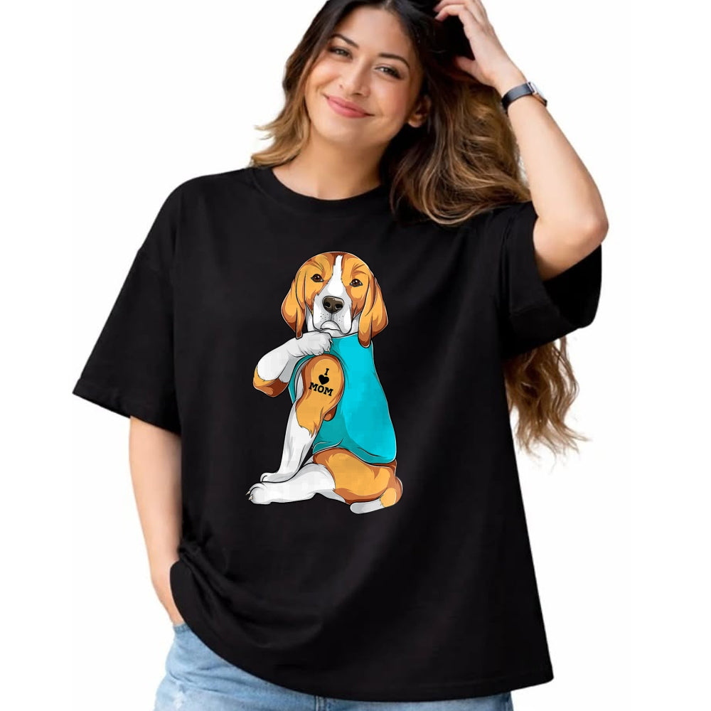 Dog Love Shirt, Dog Lover Gift T-Shirt/Hoodie/Sweatshirt HLT00 - Beagle I Love Mom Apparel, Dog Mom Gifts Womens T-Shirt
