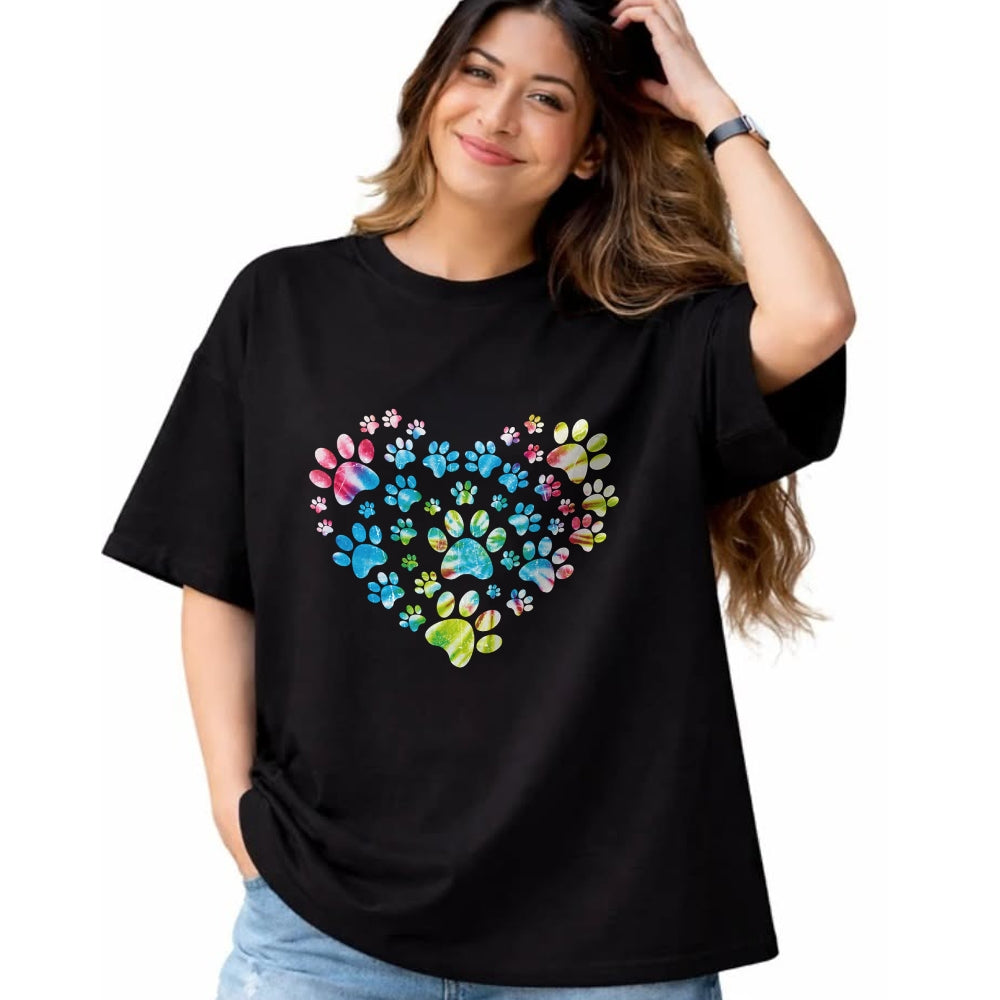 Dog Love Shirt, Dog Lover Gift T-Shirt/Hoodie/Sweatshirt HLT00 - Tie Dye Love Dog Paw Print Animal Paw Dog Lover Long Sleeve T-Shirt