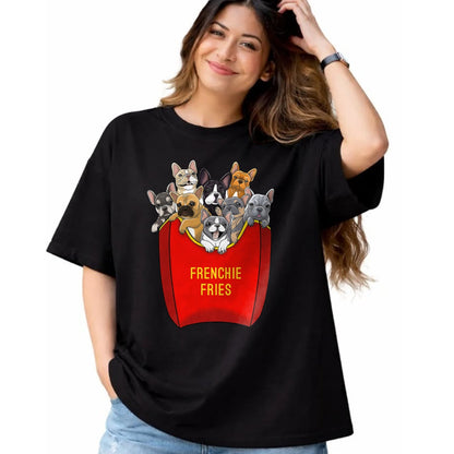 Dog Love Shirt, Dog Lover Gift T-Shirt/Hoodie/Sweatshirt HLT00 - Frenchie Fries Shirt French Bulldog Dog Mom Dog Dad Cute T-Shirt