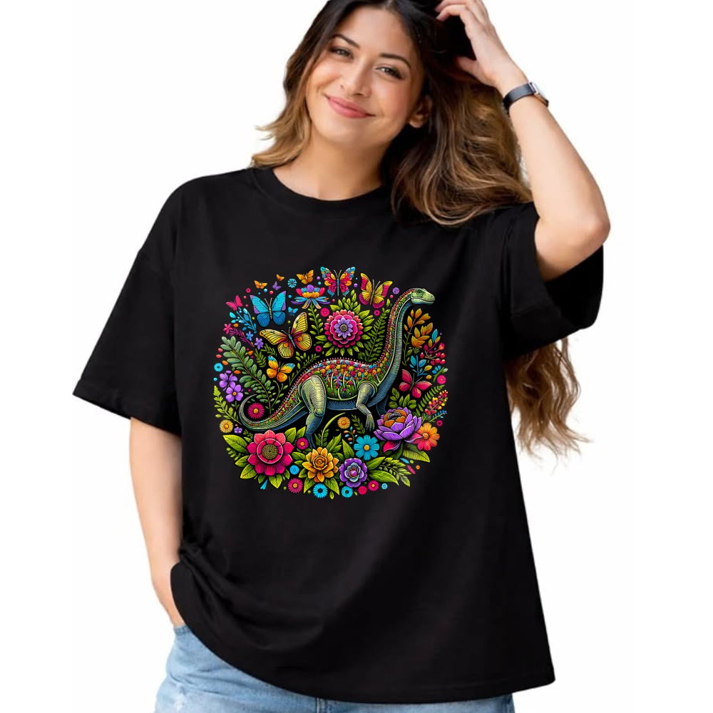 Best Dinosaur Lover Shirt, Funny Dinosaur UnisexT-Shirt/Hoodie/Sweatshirt HLT00 - Cottagecore Dinosaur Floral T-Shirt