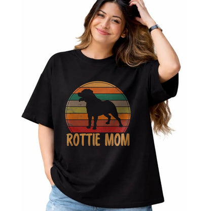 Dog Love Shirt, Dog Lover Gift T-Shirt/Hoodie/Sweatshirt HLT00 - Retro Rottweiler Mom Gift Rott Dog Mother Pet Rottie Mama T-Shirt