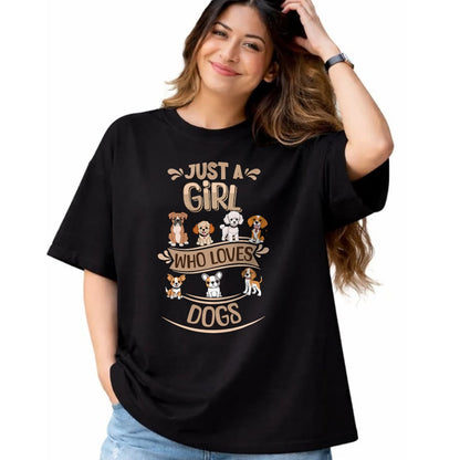Dog Love Shirt, Dog Lover Gift T-Shirt/Hoodie/Sweatshirt HLT00 - Just a girl who loves Dogs - Sweet Puppy Design T-Shirt