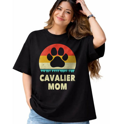 Dog Love Shirt, Dog Lover Gift T-Shirt/Hoodie/Sweatshirt HLT00 - Cavalier King Charles Spaniel Mom Vintage Dog Gift Women T-Shirt