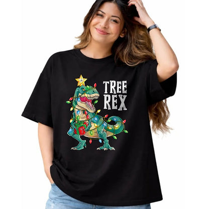 Best Dinosaur Lover Shirt, Funny Dinosaur UnisexT-Shirt/Hoodie/Sweatshirt HLT00 - Dinosaur Christmas Tree Rex Pajamas Men Boys Xmas Lights T-Shirt Small