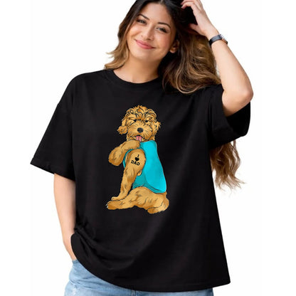 Dog Love Shirt, Dog Lover Gift T-Shirt/Hoodie/Sweatshirt HLT00 - Golden Doodle I Love Dad Tattoo Apparel, Dog Dad Gifts Dads T-Shirt