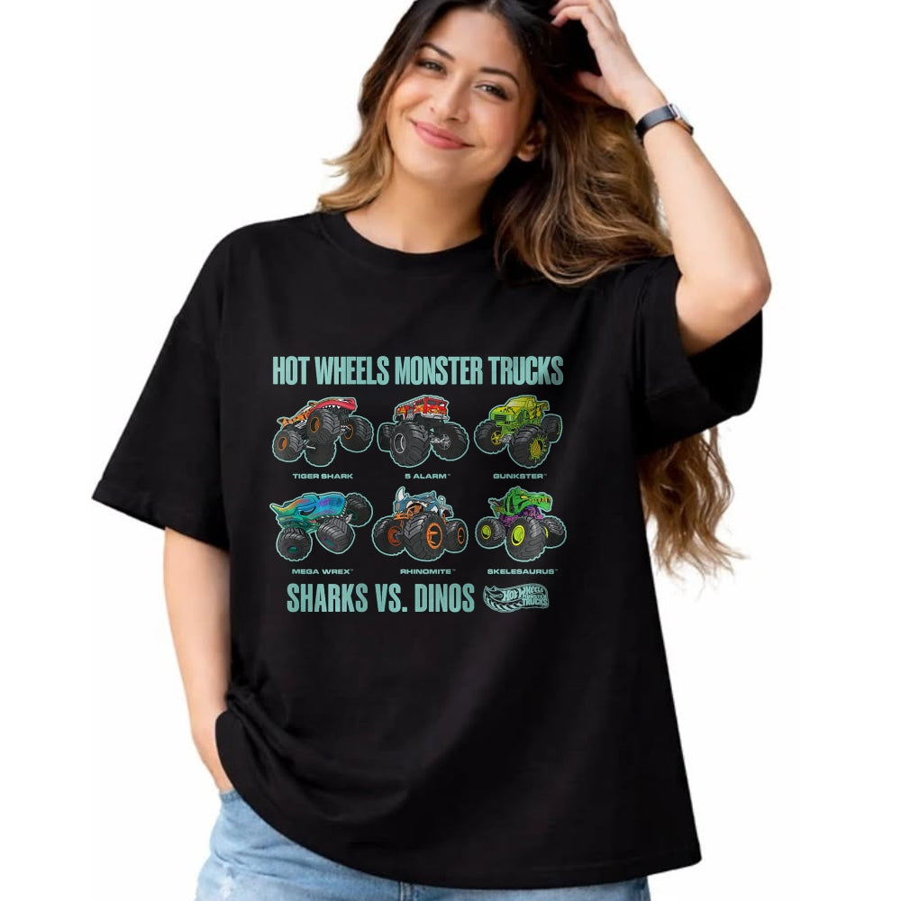 Best Dinosaur Lover Shirt, Funny Dinosaur UnisexT-Shirt/Hoodie/Sweatshirt HLT00 - Hot Wheels Monster Trucks Sharks vs. Dinos T-Shirt Tee for Men Women Boys and Girls