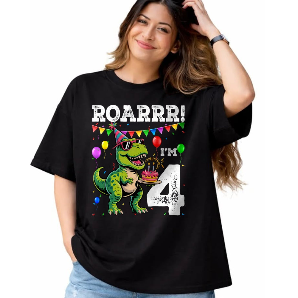 Best Dinosaur Lover Shirt, Funny Dinosaur UnisexT-Shirt/Hoodie/Sweatshirt HLT00 - 4th Birthday 4 Year Old Boys Girls Roar Im Dinosaur T-Shirt