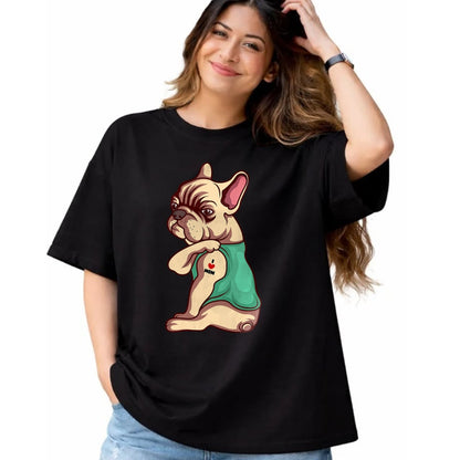 Dog Love Shirt, Dog Lover Gift T-Shirt/Hoodie/Sweatshirt HLT00 - French Bulldog Dog I Love Mom Tattoo Lover funny Gift T-Shirt