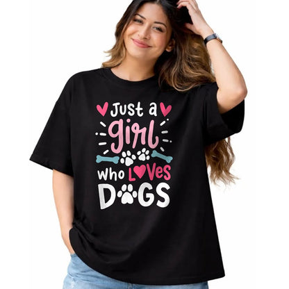 Dog Love Shirt, Dog Lover Gift T-Shirt/Hoodie/Sweatshirt HLT00 - Just a Girl Who Loves Dogs Funny Gift for Dog Lovers T-Shirt