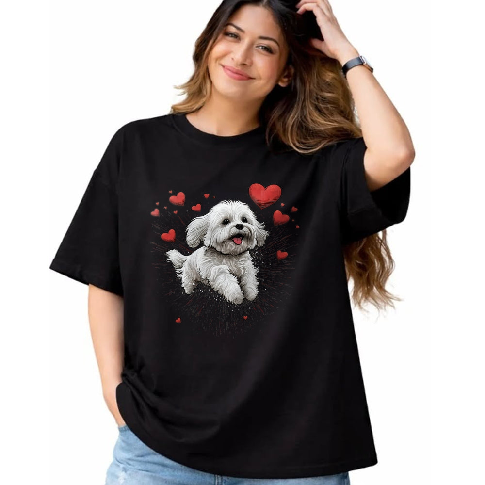 Dog Love Shirt, Dog Lover Gift T-Shirt/Hoodie/Sweatshirt HLT00 - Maltese dog Love Heart for Valentines Day Maltese dog Lover T-Shirt