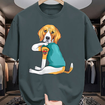 Dog Love Shirt, Dog Lover Gift T-Shirt/Hoodie/Sweatshirt HLT00 - Father_s Day gift funny dog Dad Beagle i love Dad tattoo T-Shirt