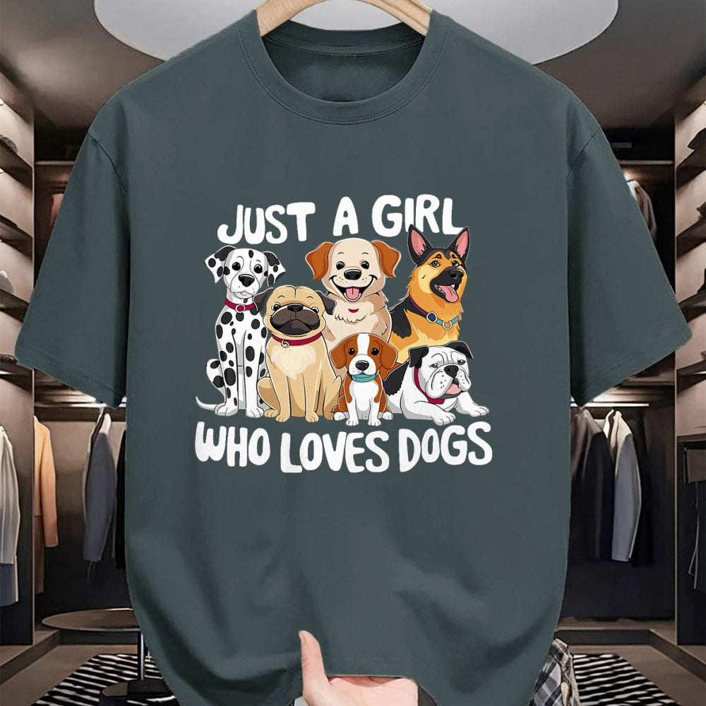 Dog Love Shirt, Dog Lover Gift T-Shirt/Hoodie/Sweatshirt HLT00 - Dog Lover Just a Girl who loves Dogs T-Shirt
