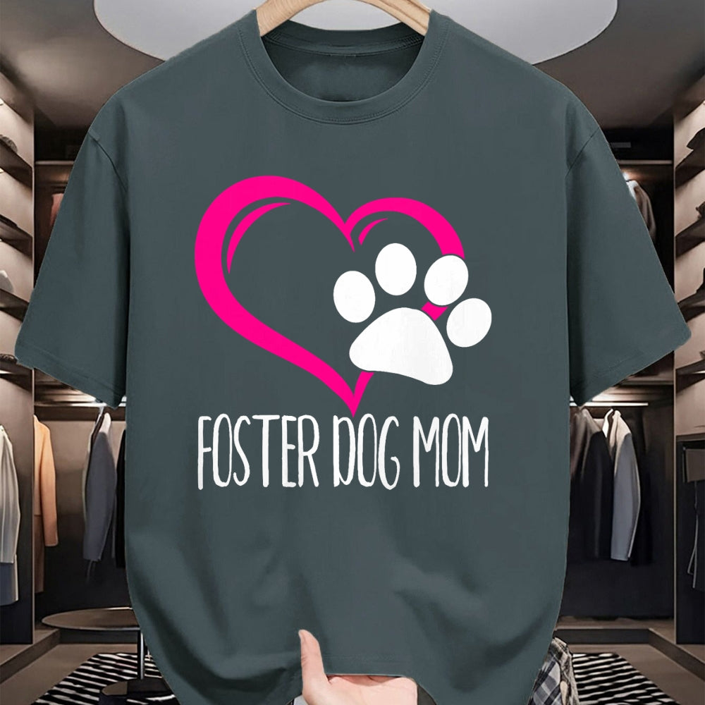 Dog Love Shirt, Dog Lover Gift T-Shirt/Hoodie/Sweatshirt HLT00 - Foster Dog Mom Shirt Cute Dog Paw Heart T-Shirt