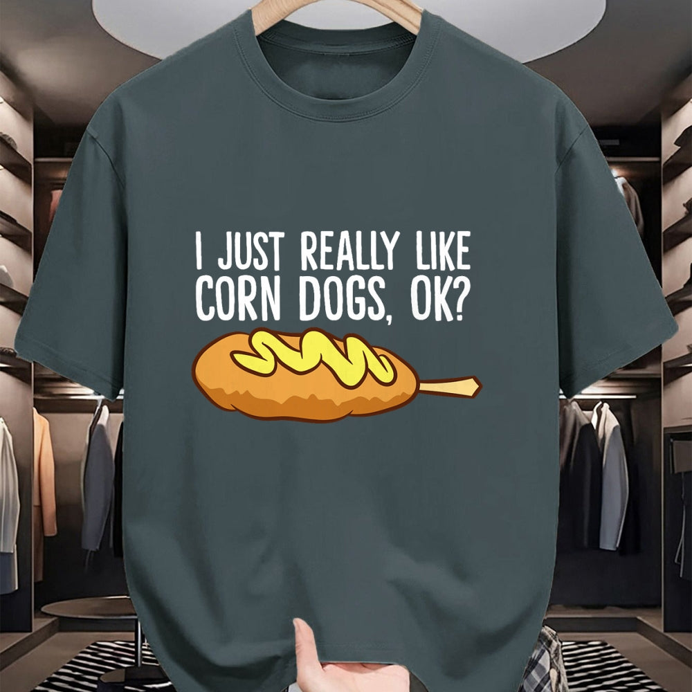 Dog Love Shirt, Dog Lover Gift T-Shirt/Hoodie/Sweatshirt HLT00 - I Just Really Like Corn Dogs, Ok Love Corndogs T-Shirt