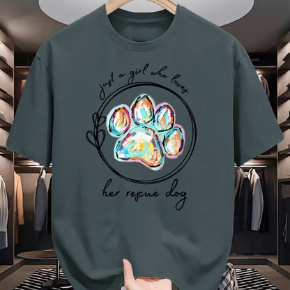 Dog Love Shirt, Dog Lover Gift T-Shirt/Hoodie/Sweatshirt HLT00 - Just a girl who loves her rescue dog T-Shirt