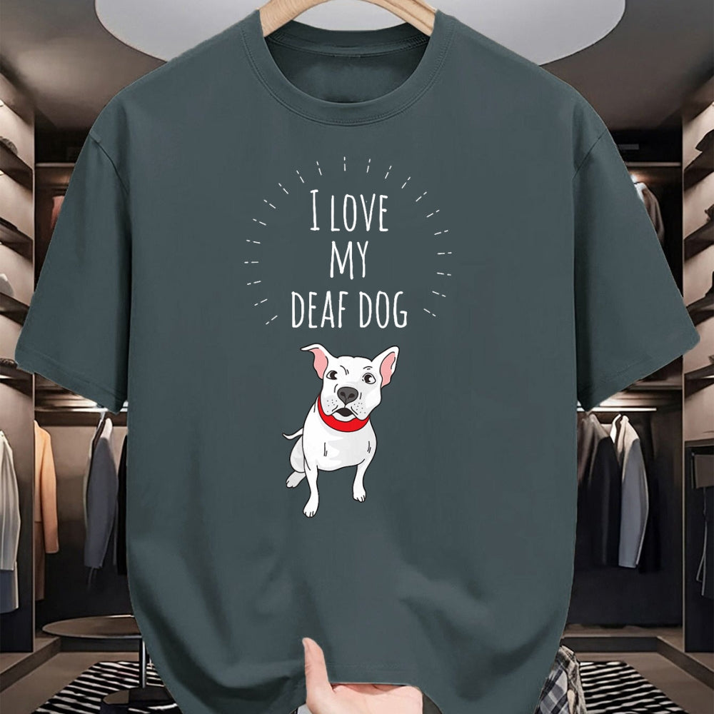 Dog Love Shirt, Dog Lover Gift T-Shirt/Hoodie/Sweatshirt HLT00 - I Love My Deaf Dog Cute T-Shirt For PitBull Lovers T-Shirt
