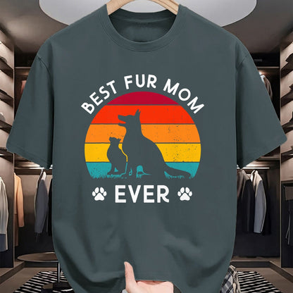 Dog Love Shirt, Dog Lover Gift T-Shirt/Hoodie/Sweatshirt HLT00 - Funny Best Fur Mom Ever Vintage Retro Dog And Cat Owner Love T-Shirt
