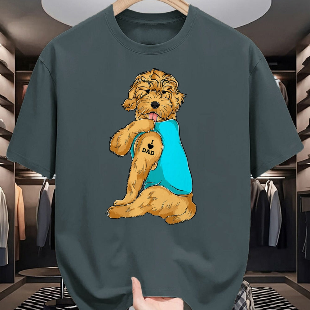 Dog Love Shirt, Dog Lover Gift T-Shirt/Hoodie/Sweatshirt HLT00 - Golden Doodle I Love Dad Tattoo Apparel, Dog Dad Gifts Dads T-Shirt