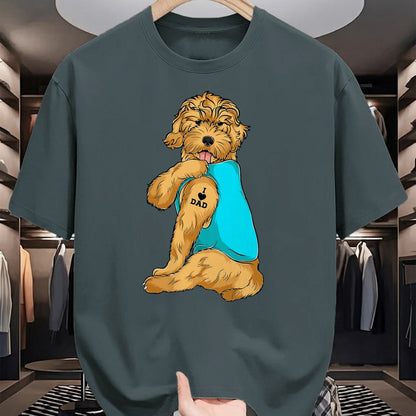 Dog Love Shirt, Dog Lover Gift T-Shirt/Hoodie/Sweatshirt HLT00 - Golden Doodle I Love Dad Tattoo Apparel, Dog Dad Gifts Dads T-Shirt
