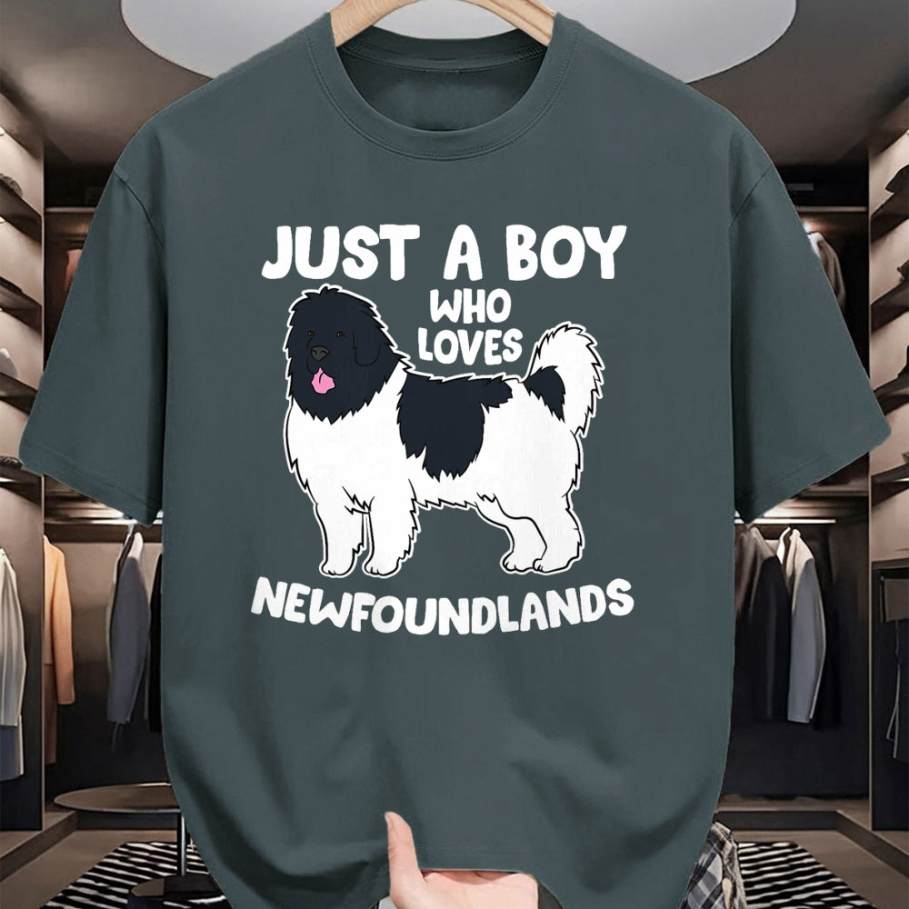 Dog Love Shirt, Dog Lover Gift T-Shirt/Hoodie/Sweatshirt HLT00 - Just a Boy Who Loves Newfoundland Dogs T-Shirt