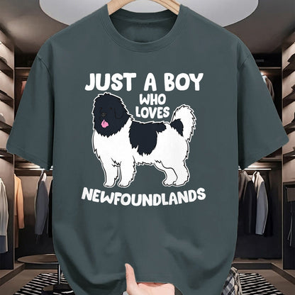 Dog Love Shirt, Dog Lover Gift T-Shirt/Hoodie/Sweatshirt HLT00 - Just a Boy Who Loves Newfoundland Dogs T-Shirt