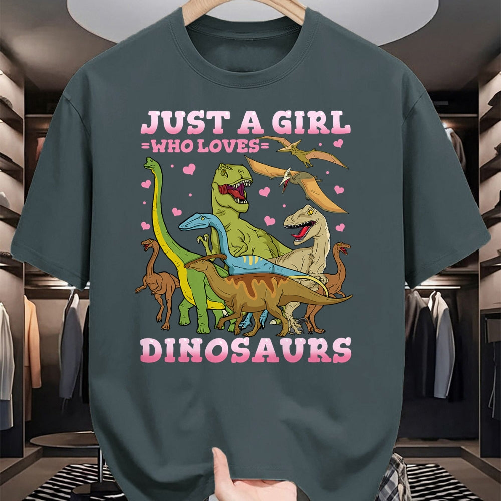 Best Dinosaur Lover Shirt, Funny Dinosaur UnisexT-Shirt/Hoodie/Sweatshirt HLT00 - Dinosaur Just a Girl Who Loves Dinosaurs Brachiosaurus T-Shirt