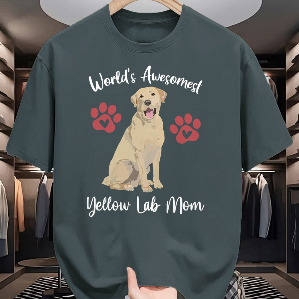 Dog Love Shirt, Dog Lover Gift T-Shirt/Hoodie/Sweatshirt HLT00 - WORLDS AWESOMEST YELLOW LAB MOM Funny Dog Lover Saying Quote T-Shirt