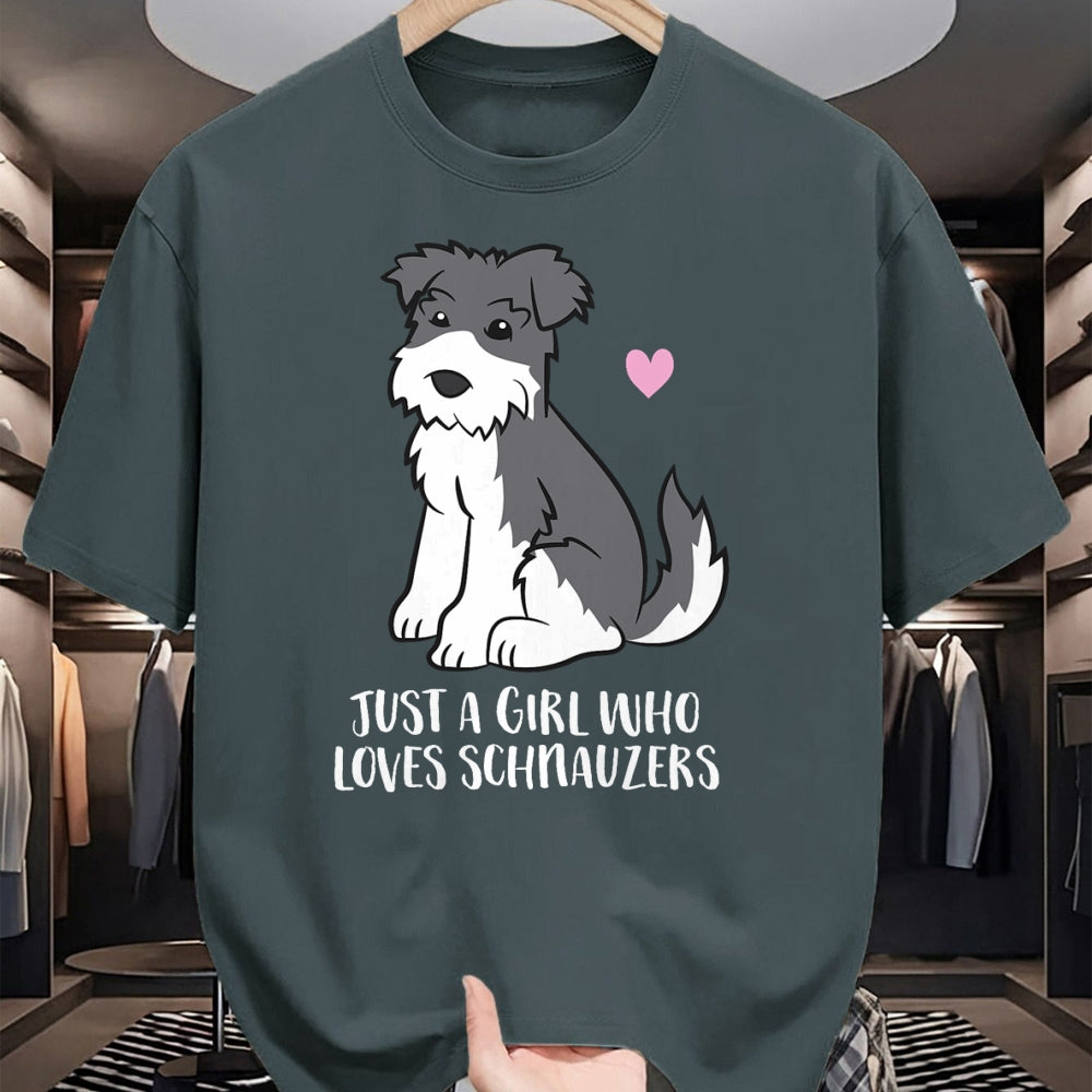 Dog Love Shirt, Dog Lover Gift T-Shirt/Hoodie/Sweatshirt HLT00 - Funny Schnauzer Dog Girl Just a Girl Who Loves Schnauzers T-Shirt