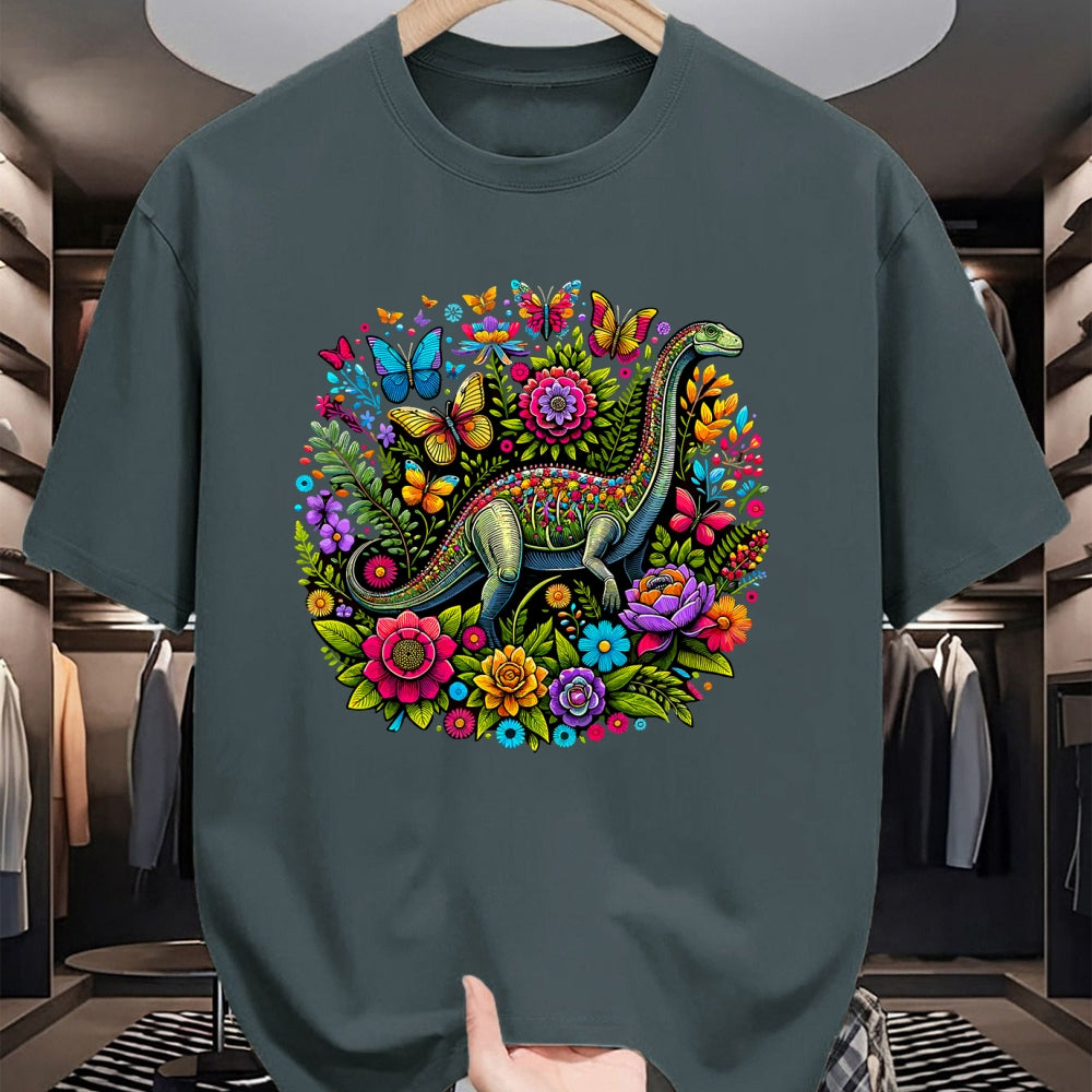 Best Dinosaur Lover Shirt, Funny Dinosaur UnisexT-Shirt/Hoodie/Sweatshirt HLT00 - Cottagecore Dinosaur Floral T-Shirt