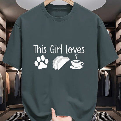 Dog Love Shirt, Dog Lover Gift T-Shirt/Hoodie/Sweatshirt HLT00 - THIS GIRL LOVES DOGS TACOS COFFEE T-Shirt Women Mom Gift