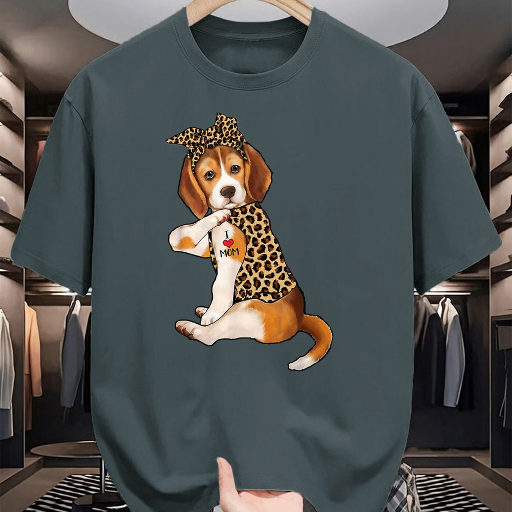 Dog Love Shirt, Dog Lover Gift T-Shirt/Hoodie/Sweatshirt HLT00 - Beagle Dog Lover Tee I Love Mom Tattoo Leopard Mothers Day T-Shirt