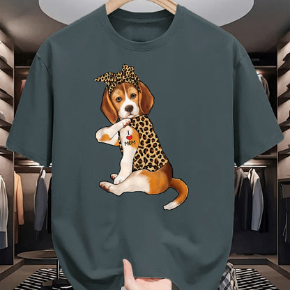 Dog Love Shirt, Dog Lover Gift T-Shirt/Hoodie/Sweatshirt HLT00 - Beagle Dog Lover Tee I Love Mom Tattoo Leopard Mothers Day T-Shirt