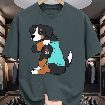Dog Love Shirt, Dog Lover Gift T-Shirt/Hoodie/Sweatshirt HLT00 - Bernese Mountain Dog I Love Dad Funny Dog T-Shirt