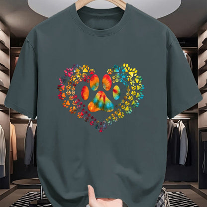 Dog Love Shirt, Dog Lover Gift T-Shirt/Hoodie/Sweatshirt HLT00 - Tie Dye Love Dog Paw Print Heart Animal Lover T-Shirt