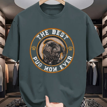 Dog Love Shirt, Dog Lover Gift T-Shirt/Hoodie/Sweatshirt HLT00 - Best Pug Mom Ever Black Pugs Owner Mother Vintage Dog Lover T-Shirt