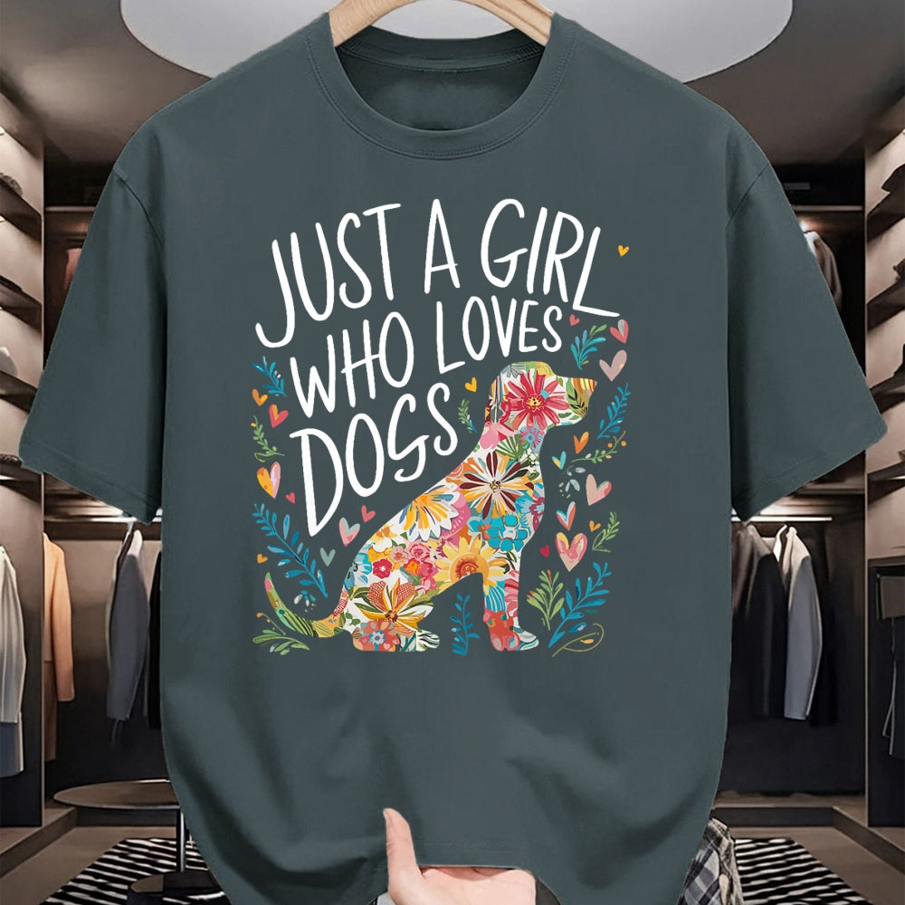 Dog Love Shirt, Dog Lover Gift T-Shirt/Hoodie/Sweatshirt HLT00 - Dog Cute Just A Girl Who Loves Dogs T-Shirt