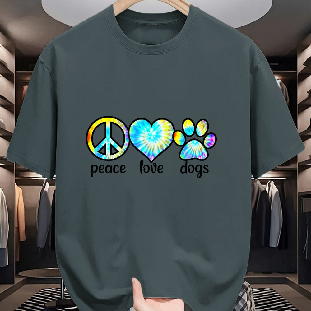 Dog Love Shirt, Dog Lover Gift T-Shirt/Hoodie/Sweatshirt HLT00 - Dog Love Shirt Dog Mom Dog Dads Gift Peace Love Dogs Tie Dye T-Shirt