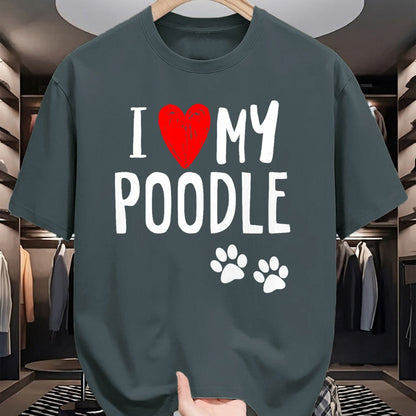 Dog Love Shirt, Dog Lover Gift T-Shirt/Hoodie/Sweatshirt HLT00 - I Love My Poodle Heart Paw Dog Owner T Shirt T-Shirt