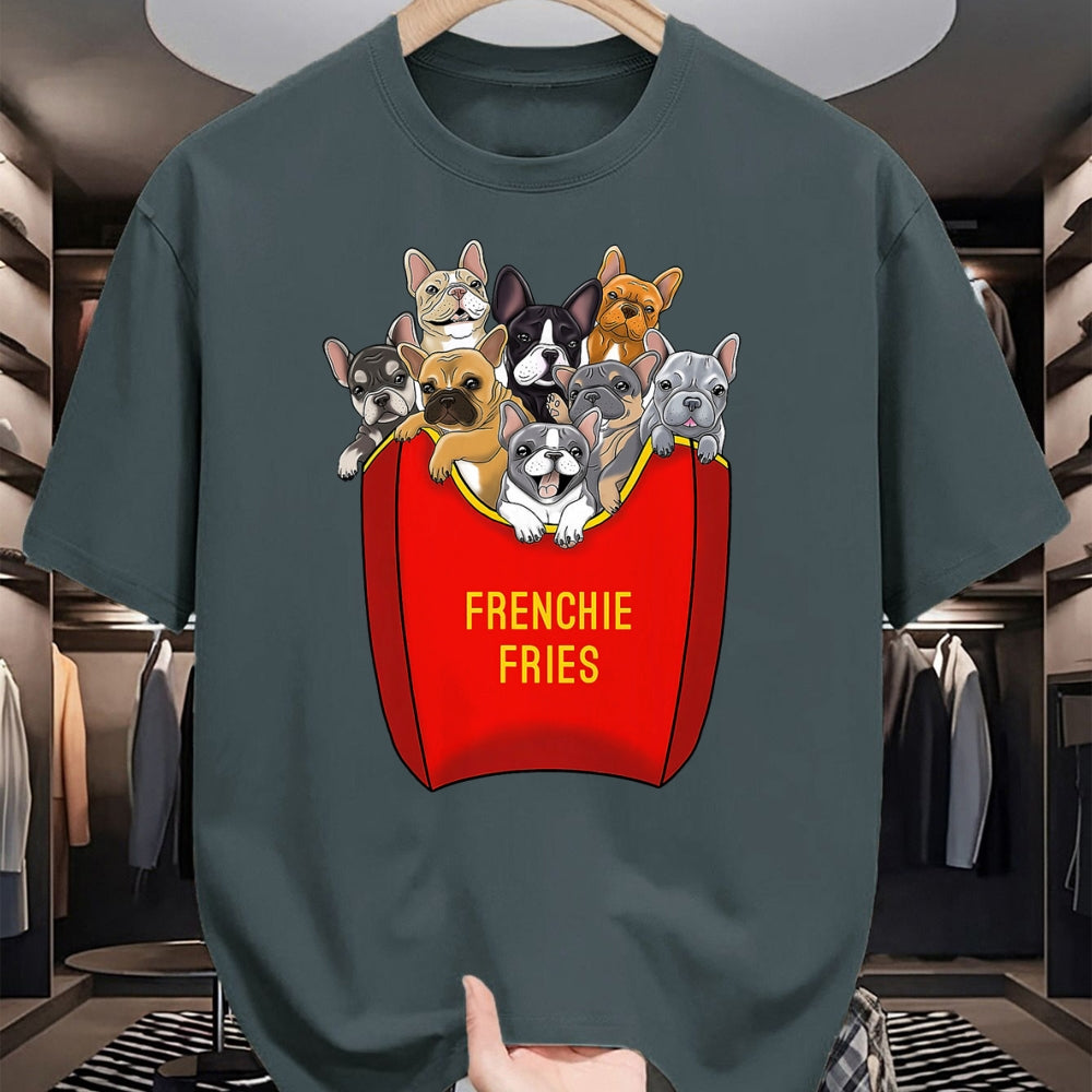 Dog Love Shirt, Dog Lover Gift T-Shirt/Hoodie/Sweatshirt HLT00 - Frenchie Fries Shirt French Bulldog Dog Mom Dog Dad Cute T-Shirt
