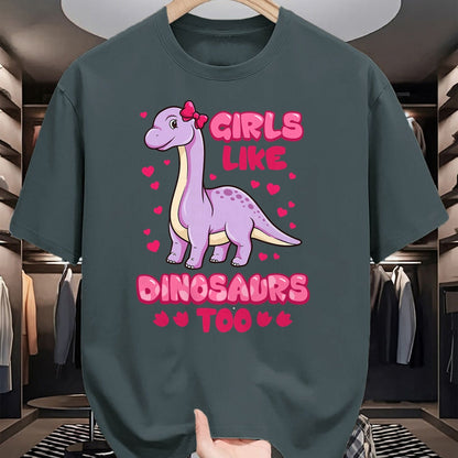 Best Dinosaur Lover Shirt, Funny Dinosaur UnisexT-Shirt/Hoodie/Sweatshirt HLT00 - Girls Like Dinosaurs Too Cute Brachiosaurus Dinosaurs T-Shirt