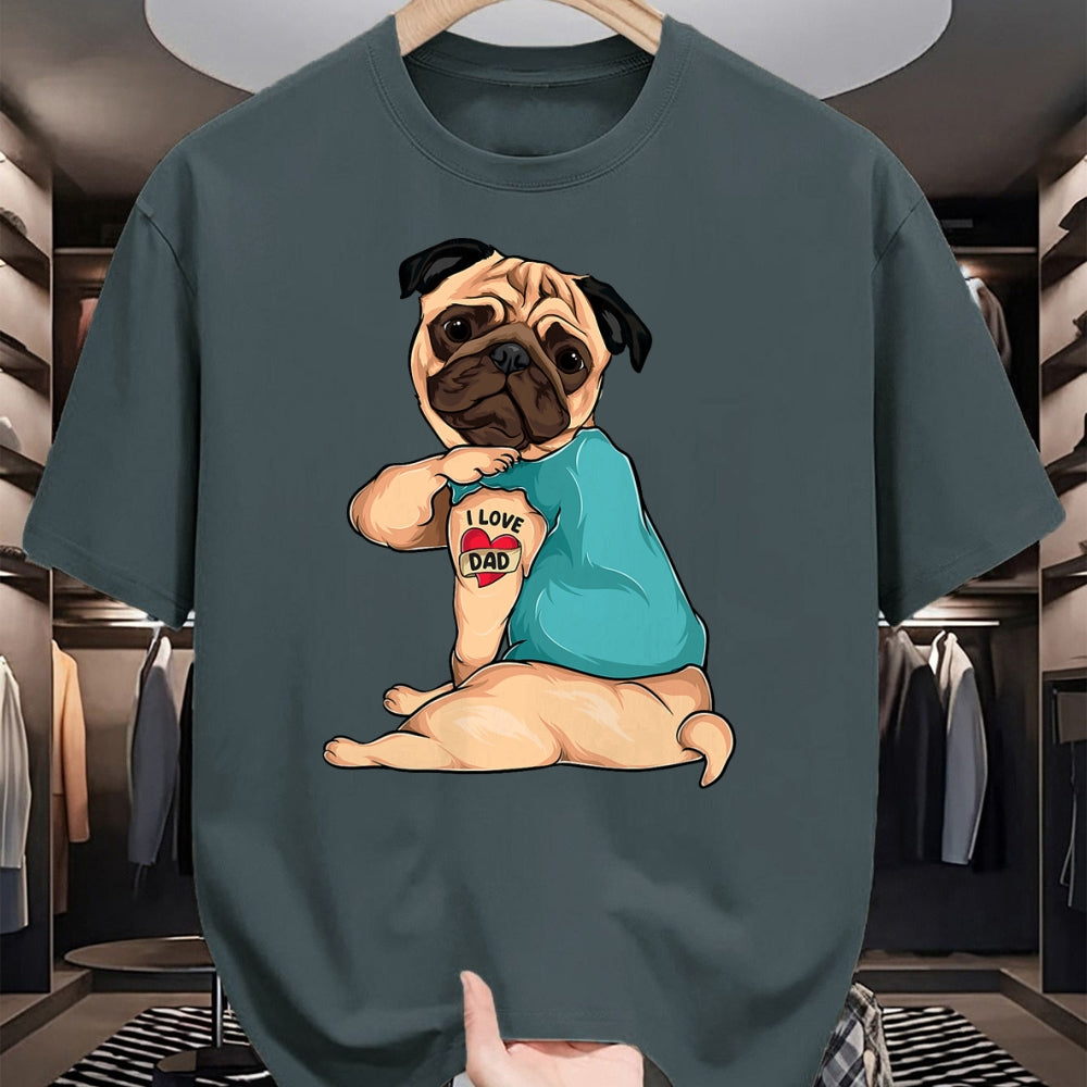 Dog Love Shirt, Dog Lover Gift T-Shirt/Hoodie/Sweatshirt HLT00 - Father_s Day gift funny dog Pug i love Dad tattoo T-Shirt
