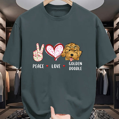 Dog Love Shirt, Dog Lover Gift T-Shirt/Hoodie/Sweatshirt HLT00 - peace love Goldendoodle gift for men women kids doodle dog T-Shirt