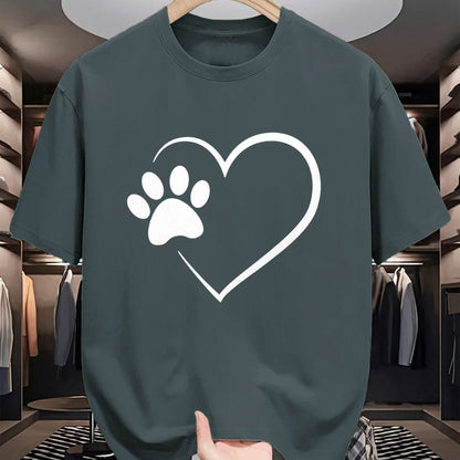 Dog Love Shirt, Dog Lover Gift T-Shirt/Hoodie/Sweatshirt HLT00 - Dog Paw Heart - Dog Lover Gift for Dog Moms T-Shirt