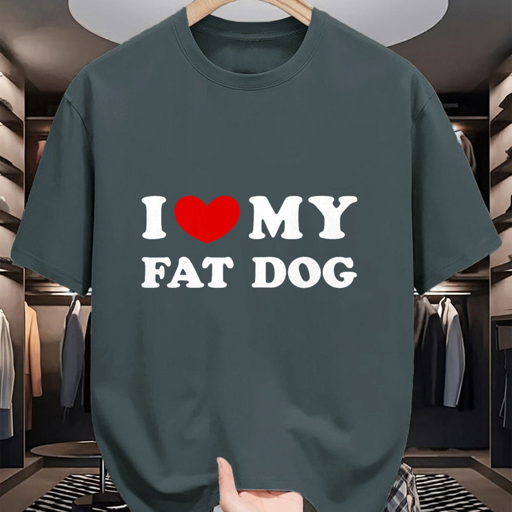 Dog Love Shirt, Dog Lover Gift T-Shirt/Hoodie/Sweatshirt HLT00 - I Love My Fat Dog, I Heart My Fat Dog T-Shirt