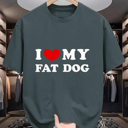 Dog Love Shirt, Dog Lover Gift T-Shirt/Hoodie/Sweatshirt HLT00 - I Love My Fat Dog, I Heart My Fat Dog T-Shirt