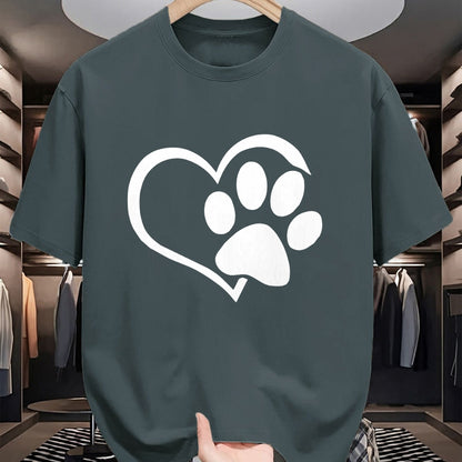 Dog Love Shirt, Dog Lover Gift T-Shirt/Hoodie/Sweatshirt HLT00 - Dog Dad Mom Puppy Shirt Love Dogs Paw Print Heart Women Men T-Shirt