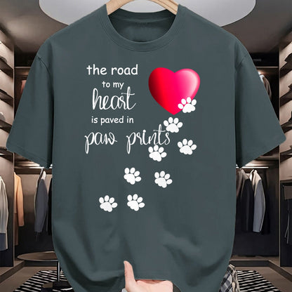 Dog Love Shirt, Dog Lover Gift T-Shirt/Hoodie/Sweatshirt HLT00 - The Road to my Heart is Paved with Paw Prints. Dog shirt T-Shirt