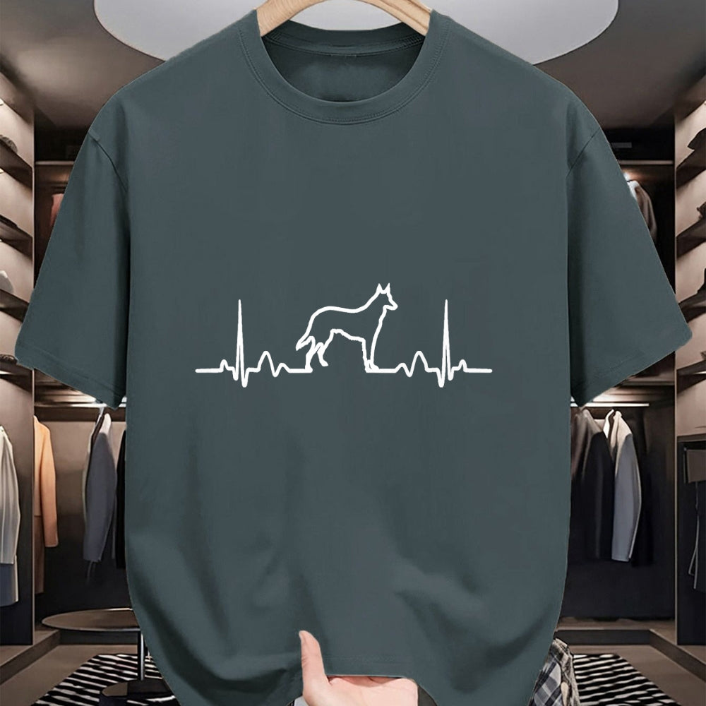 Dog Love Shirt, Dog Lover Gift T-Shirt/Hoodie/Sweatshirt HLT00 - German Shepherd Dog Heartbeat Funny Dog Gift Tee Shirt T-Shirt